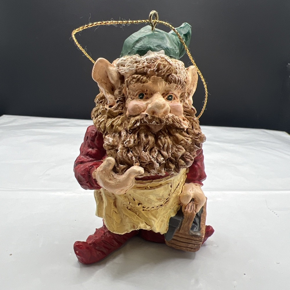 1994 World of Whimsy Holiday Elf Figurine Ornament Cast Art Industries Vintage